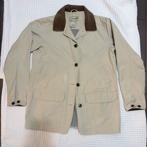 Vintage L.L. Bean Barn Coat Tan Corduroy Collar Field Jacket Women’s M 90s